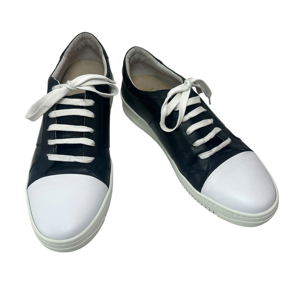 Patrizia Pepe Mens EU 44 US 10.5 Leather Sneakers Trainers Italy Low Top Cap Toe